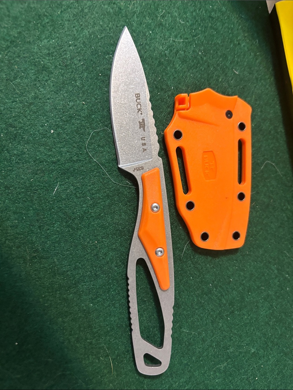 Orange Fixed Blade Outdoor Knife with Sheath